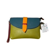 Soruka - Lime Green and Teal Leather Shoulder/Crossbody Bag with Wrist Strap (047910L)