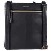 Ashwood Leather - Black Crossbody Bag with Zip Pockets - CB3