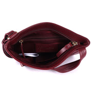 Ashwood Leather - Bordeaux/Wine Crossbody Bag with Zip Pockets - CB3