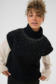 CREAM - CRGift Roll Neck Black Slipover with Diamante Detailing  (10614457)