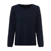 Olsen - Henny - Round Neck Ribbed Navy Jumper