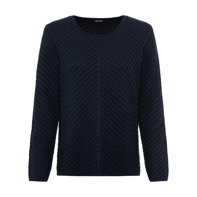 Olsen - Henny - Round Neck Ribbed Navy Jumper