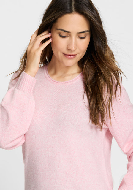 Olsen - Henny - Round Neck Long Sleeve Jumper in Parfait Pink Melange (11000585)