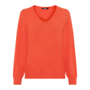 Olsen - V Neck Long Sleeve Jumper in Golden Orange Melange (11004234)