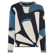 Olsen - Round Neck Long Sleeve Multicoloured Jumper with Diamante (11004686)
