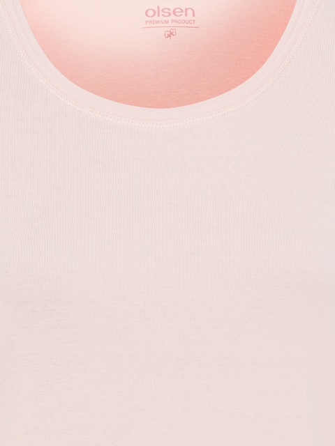 Olsen - Round Neck Long Sleeve Light Pink Tee (11100501)