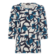 Olsen - Hannah - Round Neck with Short V 3/4 Sleeves in a Bold Print (11105176)