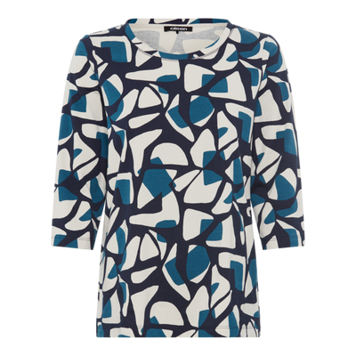 Olsen - Hannah - Round Neck with Short V 3/4 Sleeves in a Bold Print (11105176)