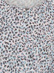 Olsen - Clara - Round Neck 3/4 Sleeve Blouson Top with Short Slit at Neckline (11105281)