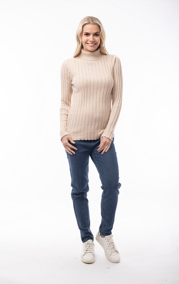 Orientique - Soft Turtle Neck Ribbed Jumper (3 colours) (1216)