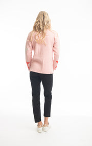 Orientique - Reversible Round Neck Pink Jumper with Large Stars (1267 Col A)