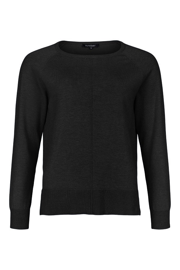 Sunday - Round Neck Fine Knit Long Sleeve Jumper (2 colours)