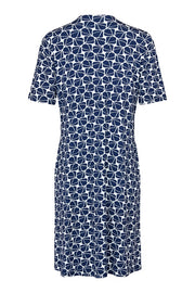 Sunday - Short Sleeve Navy & White Print Dress