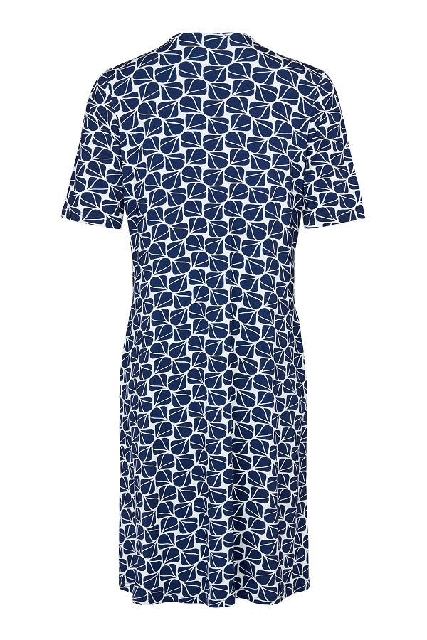 Sunday - Short Sleeve Navy & White Print Dress