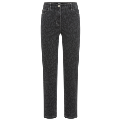 Olsen - Power Stretch Slim Leg Jeans in Grey Animal Print (14002446)