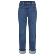Olsen - Cropped Denim Jeans with Diamante Detail on Turnup (14002457)