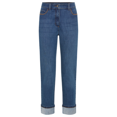 Olsen - Cropped Denim Jeans with Diamante Detail on Turnup (14002457)