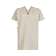 NOEN - Short Sleeve V Neck Tunic with Long Side Slits