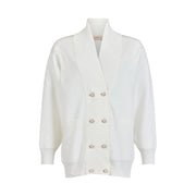 GOMAYE - Knitted Double Breasted V Neck Jacket