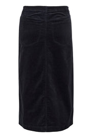 Part Two - LeilaniPW - Mid Calf Length Navy Needlecord Cotton Skirt