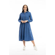 Orientique - Fine Cord Collared Layered Maxi Dress (20070) (2 colours)