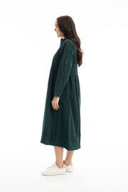 Orientique - Fine Cord Collared Layered Maxi Dress (20070) (2 colours)