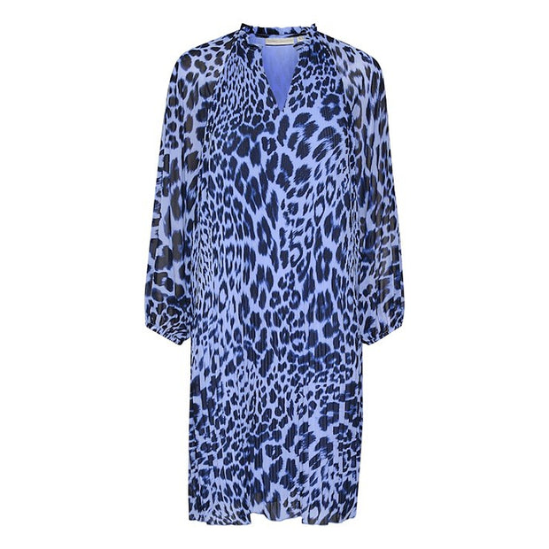 InWear - NesdraIW - Long Sleeve Floaty Dress In Blue Leopard Print