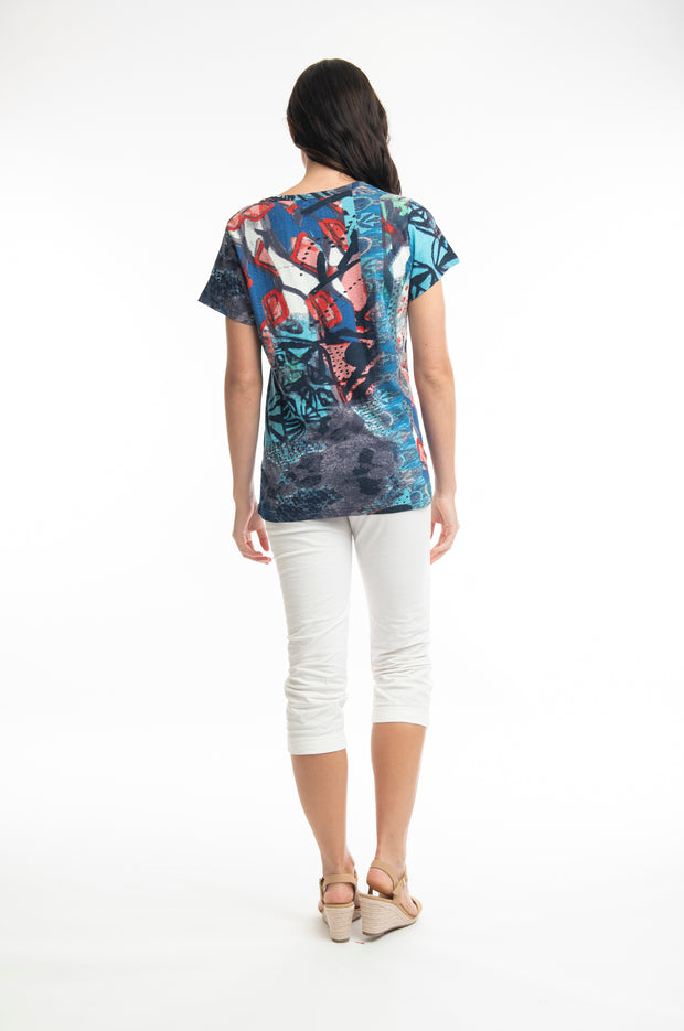 Orientique - Tribal - Short Sleeve V Neck T Shirt (22877)