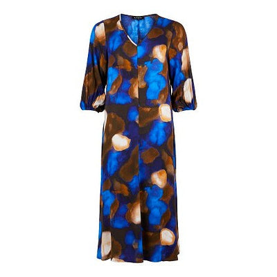 Sunday - 3/4 Sleeve V Neck Bold Print Dress (6737-6852)