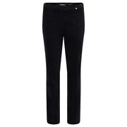 Robell – Marie - Straight Leg Full Length Cotton Velvet Trouser in Black (51414-54362)