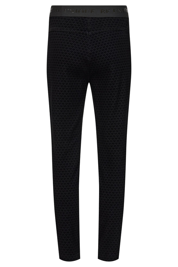 Robell – Nelly - Slim Tapered Leg Trouser in Black Print (52629-54744)