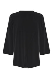 Tia - Black Evening Top with Diamante Neckline