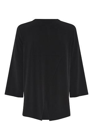 Tia - Black Evening Top with Diamante Neckline