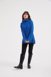 Tirelli - Chunky Cable Knit Poloneck Jumper - 3 colours (K3009)