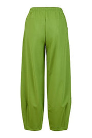 NOEN - Ankle Length Loose Fit Trousers with Tapered Ankles in Green