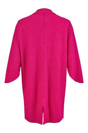 NOEN - 3/4 Sleeve Wool Jacket in Raspberry