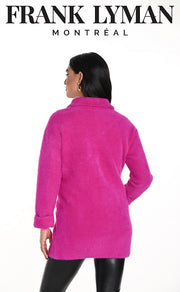 Frank Lyman - Fuchsia Soft Knit 3/4 Length Coat