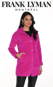 Frank Lyman - Fuchsia Soft Knit 3/4 Length Coat