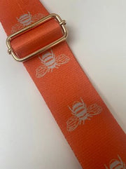 Kris-Ana - Detachable Bag Strap - Orange with White Bees (248)