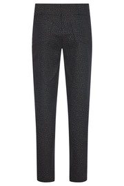Robell – Bella  - Full Length Soft Winter Trousers in a Black & Grey Print (52564-55049)