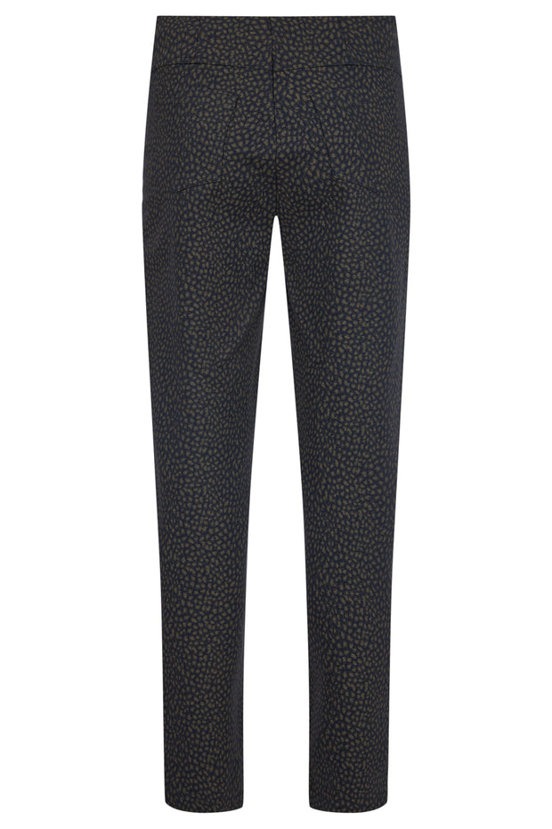 Robell – Bella  - Full Length Soft Winter Trousers in a Black & Grey Print (52564-55049)