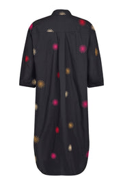 NOEN - 3/4 Sleeve Cotton Dress with Embroidered Sunbursts (88522-81262)