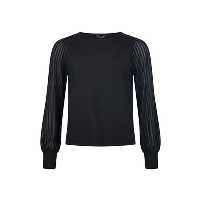 Sunday - Round Neck Evening Jumper in Black (6876-6440 )