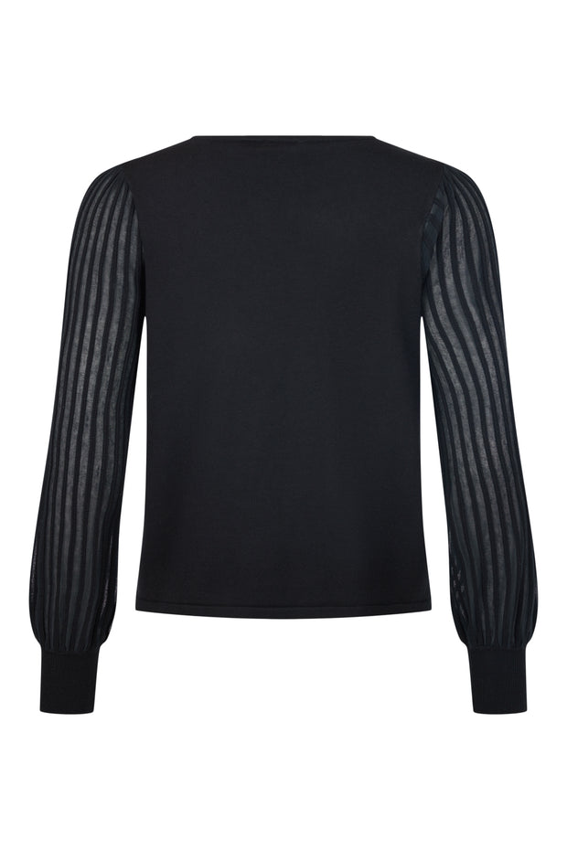 Sunday - Round Neck Evening Jumper in Black (6876-6440 )
