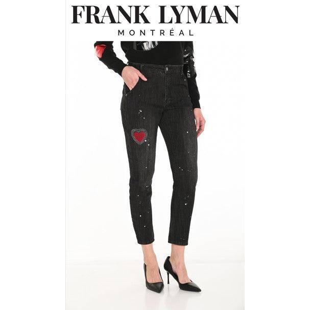Frank Lyman - Black Round Neck Jumper with Hearts & Lips Design