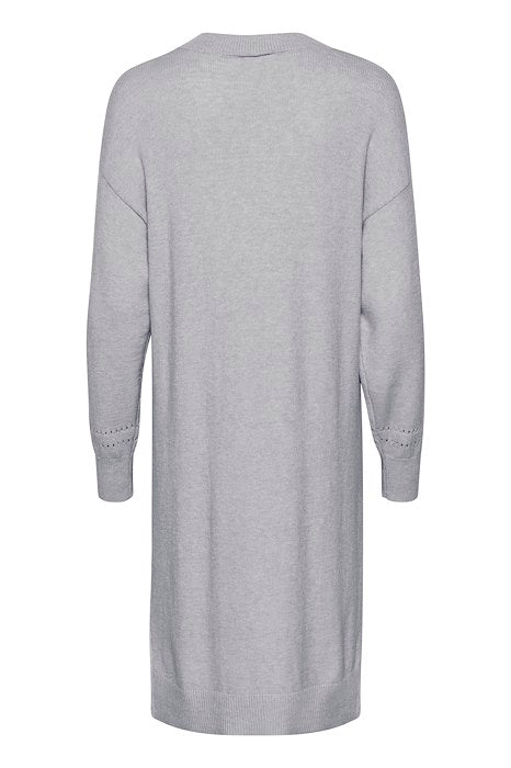 CREAM - CRDela Round Neck Knitted Dress in Light Grey