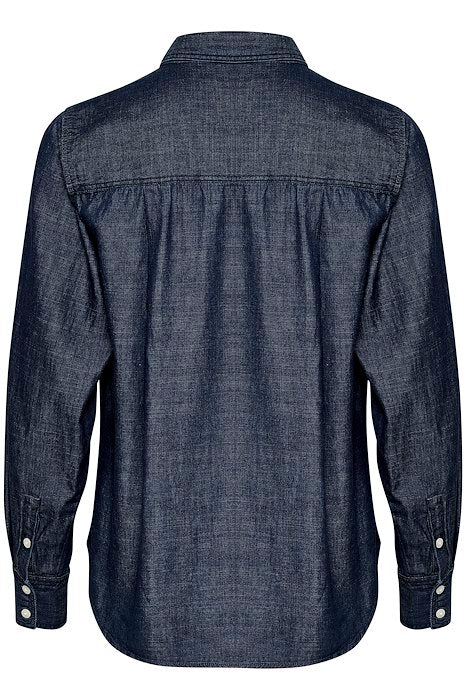 Part Two - BariPW Long Sleeve Dark Vintage Denim Shirt