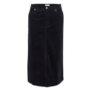 Part Two - LeilaniPW - Mid Calf Length Navy Needlecord Cotton Skirt