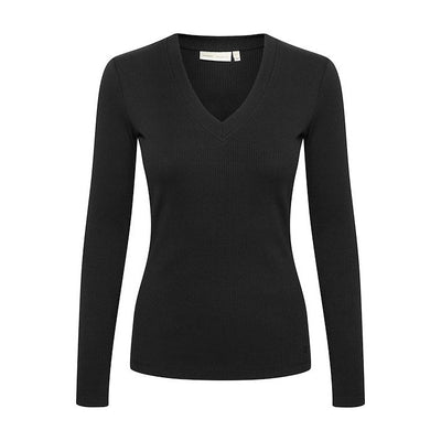 InWear - DagnaIW Long Sleeve V Neck Ribbed Tee Shirt (4 colours)