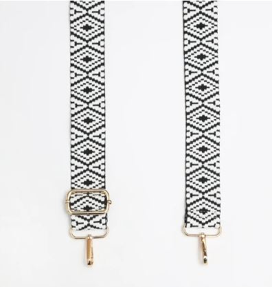 Kris-Ana - Detachable Bag Strap - Black & White Woven (400)